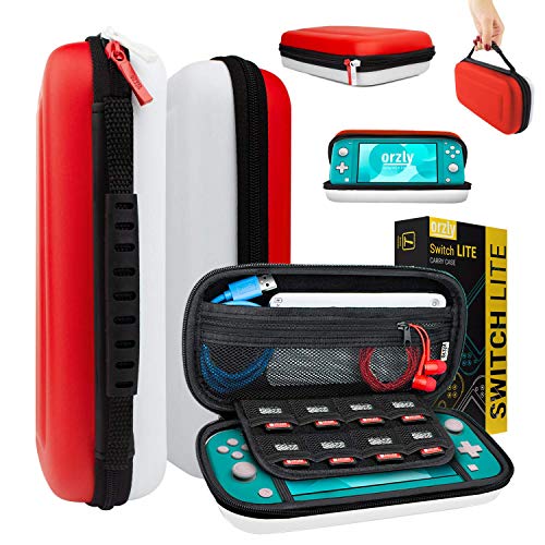 Orzly Capa de transporte para Nintendo Switch Lite, capa protetora de viagem rígida para levar a consola Nintendo Switch Lite e os seus acessórios