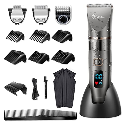 Hatteker Corta-pelos para homem máquina de cortar o cabelo máquina de cortar cabelo barbeador elétrico aparador de barba e precisão waterproof