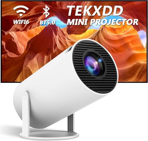 Mini projetor portátil 4K - Full HD WiFi 6, 200 ANSI projetores inteligentes, BT 5.0 Android 11.0, auto keystone, rotação de 180 graus, 130 polegadas Flip projetores para cinema casa