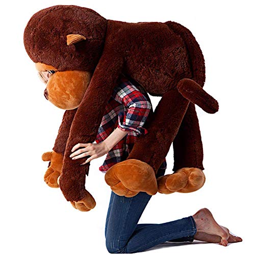 YunNasi Macacão de peluche gigante oranggutan de peluche gigantes para meninas e meninos, 130 cm