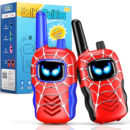 Toyokid Walkie Talkie Crianças, brinquedos para crianças 3 4 6 7 8 9 10 anos presente criança 3-12 anos jogos crianças 3-12 anos walkie-talkie brinquedos exterior para crianças jardim presentes para