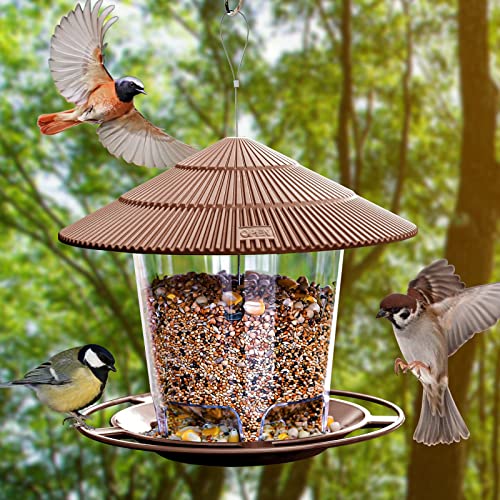 SANOTO Candeeiro de pássaros para exterior, porta-moedas pássaros pardais porta-moedas pássaros selvagens porta-moedas pássaros para exterior selvagens, varanda resistente às intempéries, comedor