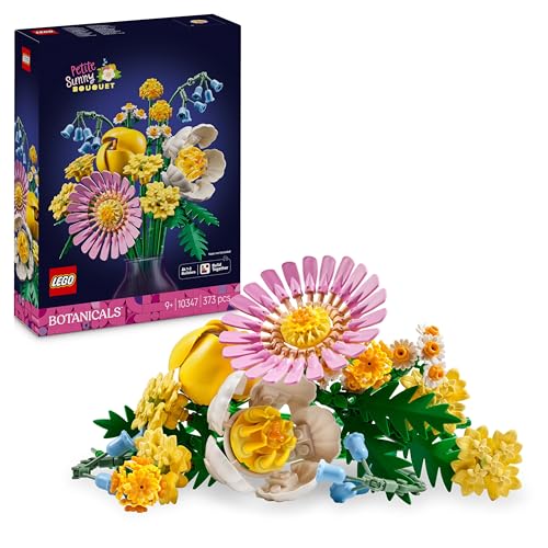 LEGO Botanicals Ramo de flores artificiais com margaridas e tulipas de brinquedo, decoração floral para secretária, presente para meninas de 9 anos, adolescentes e mulheres 10347
