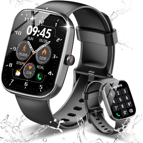 Relógio inteligente homem mulher, 1,91" Smartwatch com chamadas Bluetooth e Whatsapp notificação, 112 modos desportivos Smart Watch com monitor de sono/IP68 pulseira atividade, preto