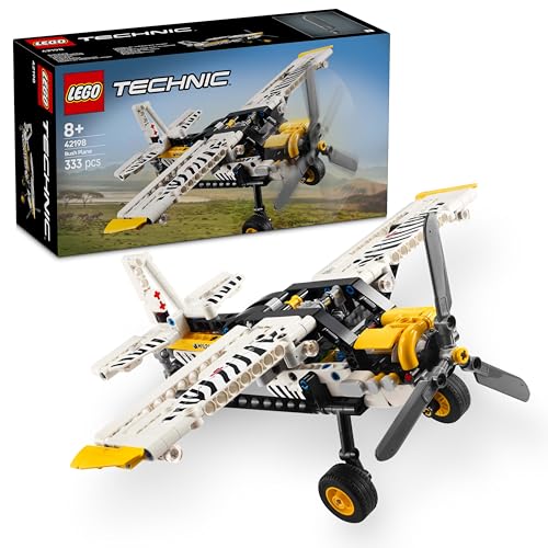 LEGO Technic Maquete de avião de brinquedo, modelo de avião com design com fecho, conjunto de engenharia, presente de aniversário para meninos e meninas de 8 anos ou mais 42198