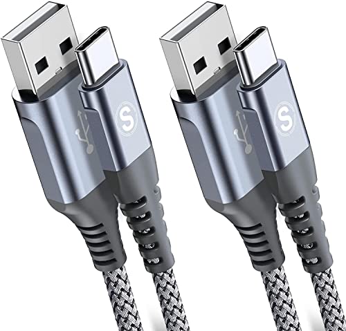 sweguard Cabo USB tipo C, [2 pacotes 6 m] 3.1A cabo USB C carregamento rápido nylon cabo carregador tipo C compatível com i Phone 15 Pro MAX, Samsung S24 S23 S22 S21 Note 20, A72 A71 A52, pixel.