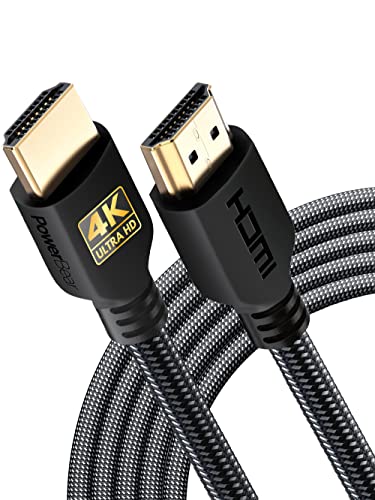 PowerBear Cabo HDMI 4K 5 m | Alta velocidade, conectores de nylon trançado e ouro, 4K @ 60Hz, Ultra HD, 2K, 1080P, ARC e CL3 classificado | para computador portátil, monitor, PS5, Xbox One e mais