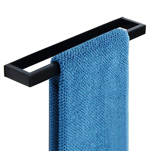 SAYAYO Toalheiro preto toalhas de banho sem broca gancho toalha casa de banho autocolante aço inoxidável toalheiro casa de banho autocolante para casa de banho e cozinha 30 cm, instalações perfuradas