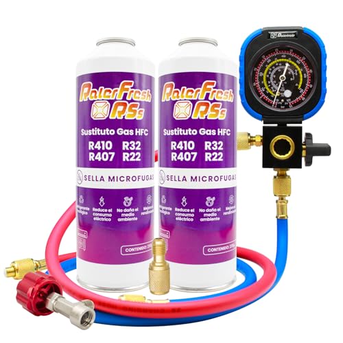 Gas Refrigerante Ralerfresh RS substituto de gás R410, R32, R407 e R22 recarga de gás refrigerante orgânico para ar condicionado Split ecológico eficiente recarga rápida (2 garrafas RSs Man RF31)