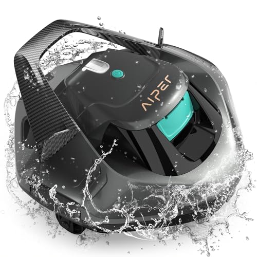 AIPER Robot aspirador piscina Seagull SE, limpa-fundos piscina sem cabo com indicador LED, estacionamento automático, robot piscina para piscinas planas acima do solo até 80 m²