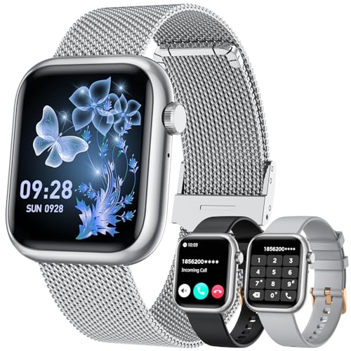 Relógio inteligente mulher Smartwatch com chamada: 1,83" Digital Smart Watch com Bluetooth impermeável IP67 monitor de sono 123 desportos pulseira atividade 3 correia para iPhone iOS Android
