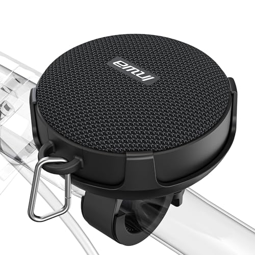 Inwa Altifalante sem fios portátil Bluetooth para bicicleta, modo de cartão TF, duração de reprodução de 720 minutos, microfone incorporado, IP65, portátil para bicicleta, banho, caminhadas (preto)
