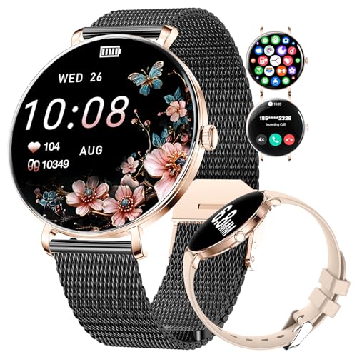 LIGE 2025 Relógio inteligente mulher, 1,43" AMOLED Smartwatch ultra fino com chamadas, 24/7 de pulso SpO2, monitor de sonho, IP68 impermeável, 2 correias, 100 modos desportivos para Android iOS