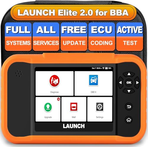 LAUNCH X431 Elite BBA V2.0 OBD2 Diagnóstico em espanhol para BMW para Benz para Audi, scanner de sistema completo, bidirecional, codificação ECU, 50 função de reinicialização, atualização gratuita