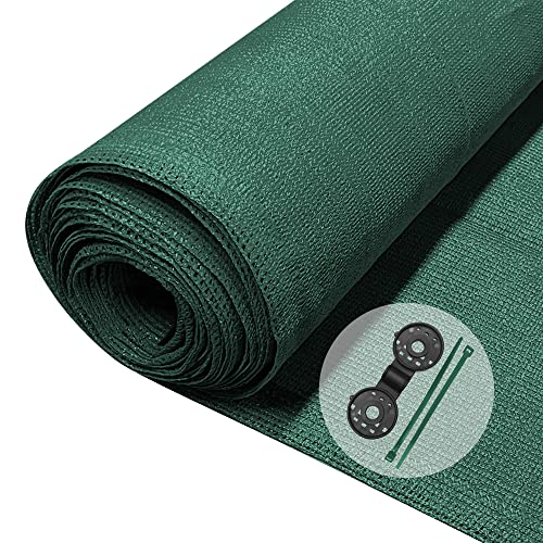 VOUNOT® Malha sombra e ocultação 1,5 × 20 m, cerca de privacidade 150 g/m² HDPE proteção UV, rede de sombra com clipes e flanges, para jardim, jardim, varanda, verde