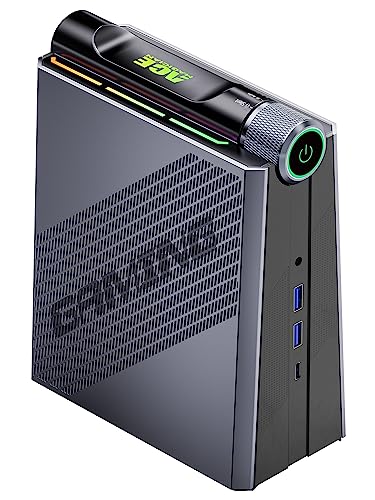 ACEMAGICIAN AMD Ryzen 9 6900HX (até 4,9 GHz) RGB Mini PC, 32 GB DDR5 1024 GB (1 to) SSD, AMD Radeon RX 680M Micro computador de secretária 【Modo ajustável automático/silenciador ecológico/desempenho】