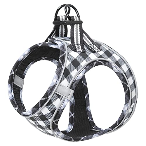 HEELE Arnês para cão, leve, malha respirável, refletores, macio acolchoado, confortável, sem puxões, à prova de escape, arnês para viajar passear com animal de estimação pequeno cachorro, torão