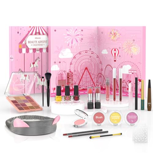 Aifanciey Calendário do advento 2025, Makeup Set de maquilhagem calendário do advento com 24 cosméticos, presente ideal para a véspera de Natal, festival