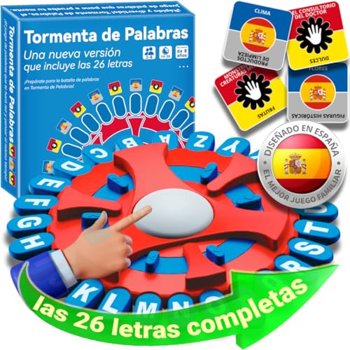 Tempestade de palavras jogo original - jogo de palavras, Quick Stop jogo de tabuleiro de letras, jogo de tabuleiro para adultos crianças família e amigos, jogos para crianças +8 anos, 2 a 8 jogadores