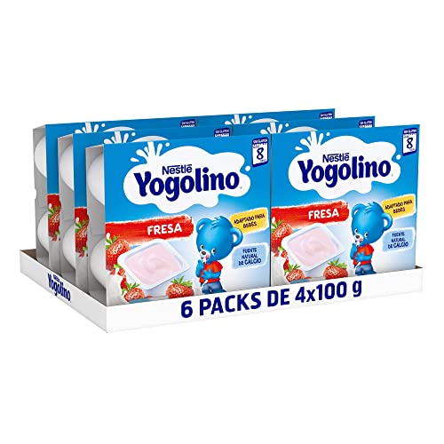 NESTLÉ YOGOLINO Morango, a partir dos 8 meses, pack de 6 (4 x 100 g), fórmula melhorada