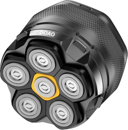 DOAO Máquina de barbear cabeça para homem, máquinas de barbear impermeáveis atualizadas 2024 para homens carvos, máquina de barbear elétrica com cabeça magnética 6D, barbear a seco e húmido, porta