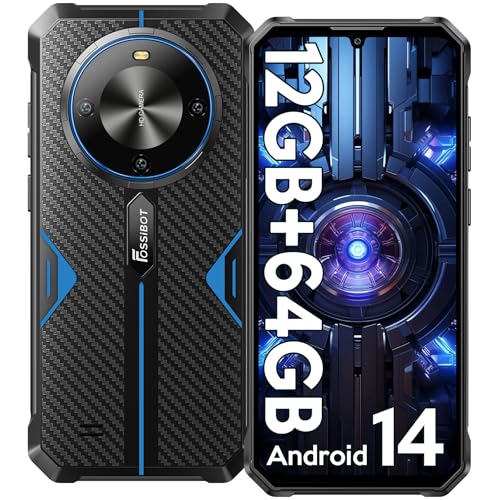 FOSSiBOT F105 Móvel resistente 2024, 12 GB (4 8) + 64 GB (TF 2TB) Telefone inquebrável, 6,74" HD+IPS telemóvel todo-o-o-terreno, 10300 mAh, Android 14, câmara 20 MP+ 8 MP, duplo 4G SIM/OTG/GPS. /Face