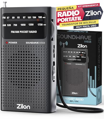 ZILON Rádio a pilhas portátil pequena analógico transistor FM Am entrada auriculares kit emergência com excelente sinal pequeno de bolso muito fácil de usar pessoas idosos simples desportos música