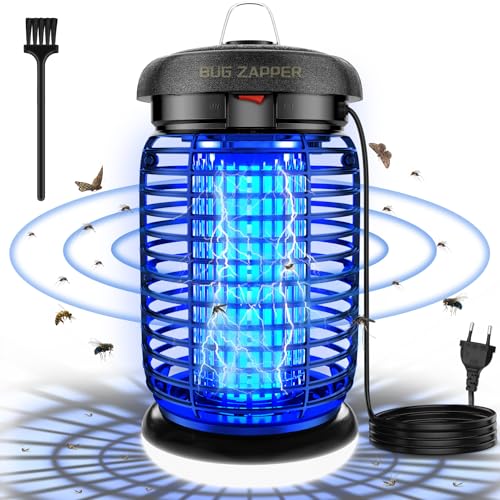 seenlast Candeeiro anti-mosquitos elétrico, mata mosquitos elétrico 4200 V 15 W UV lâmpada mosquitos, armadilha mosquitos com LED, IPX4 impermeável, área eficaz 80 - 140 m² para interior e exterior