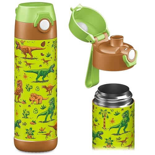 Jarlson® Garrafa de água para crianças MALI, garrafa de água térmica de aço inoxidável, sem BPA, à prova de fugas, garrafa infantil, 350 ml