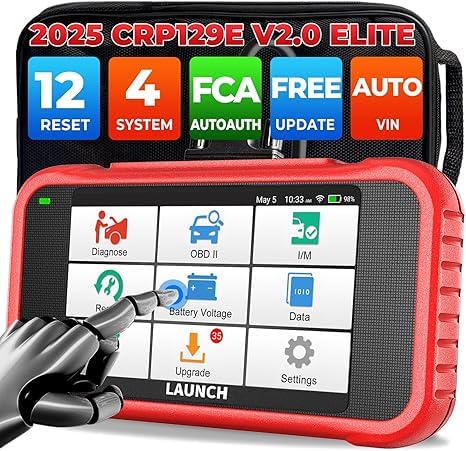 LAUNCH CRP129E V2.0 OBD2 Máquina diagnóstico para carro com 4 sistemas de motor ABS SRS AT e 12 funções de reinicialização, restauração de lâmpada de óleo EPB SAS acelerador TMPS injetor, um clique