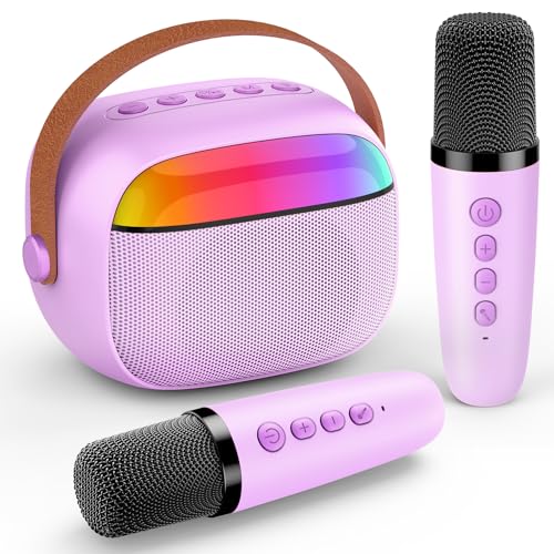 Gralal Presente menina 3 4 5 6 7 8 9 10 anos, karaoke 2 microfones sem fios microfone karaoke infantil brinquedos menina 4-11 anos microfone sem fios bluetooth presentes menina 3-12 anos Natal