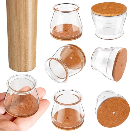 20 peças protetoras pernas cadeiras redondas, tacos para pernas de cadeira, proteção para cadeira de silicone (tamanho L: Adequado para diâmetros de 33 a 50 mm), antirriscos e anti-ruído, protegem o
