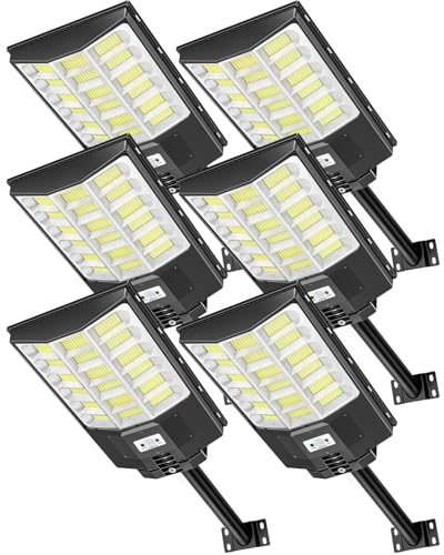 Sararoom Lanternas solares 1000 W | 6500 K holofotes LED para exterior, impermeável, IP65, lâmpada de energia solar com sensor de movimento e controlo remoto, luz de segurança para caminho, terraço,