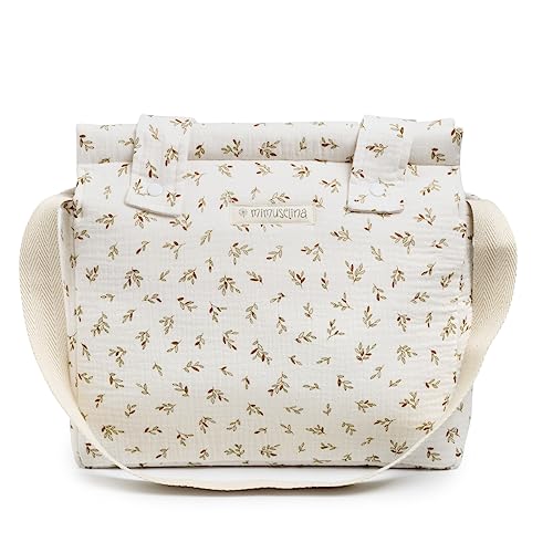 MIMUSELINA | Bolsa de paneira carrinho de bebé | mala de carrinho de bebé com design prático e funcional, fecho com fecho de correr e alça ajustável, bolsa de fraldas para bebé para passear com o seu
