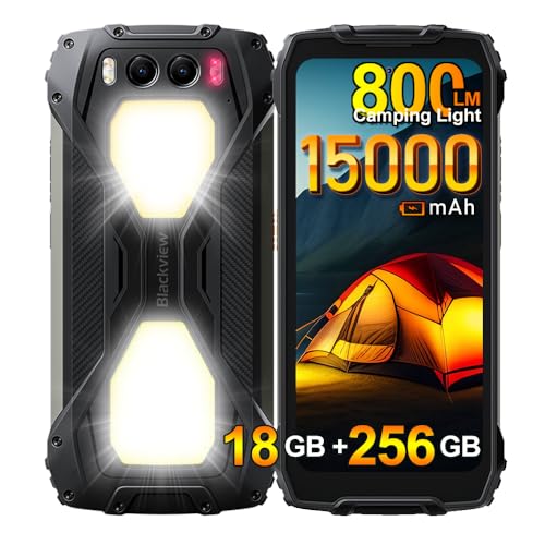 Blackview BV7300 Celular inquebrável 2025, Android 14 18 GB + 256 GB/2TB IP68 Smartphone resistente, 800 LM luz Camping, 15000 mAh, 50 MP, 6,67" HD + Telefone telemóvel anti-choque, 4 /NFC/G PS/2 anos