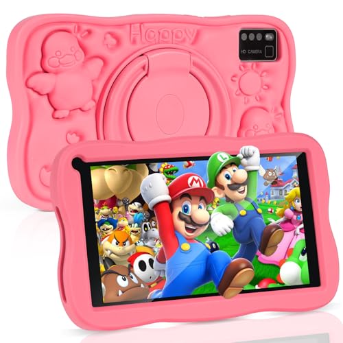 SUMTAB Newest Tablet para crianças de 7 polegadas, tablet Android, 8 GB RAM 64 GB ROM (expansível 256 GB), GMS certificado, ecrã IPS HD, controlo parental, tablet educativo para crianças com capa EV