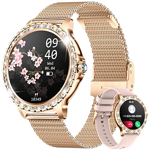 LIGE Relógio inteligente mulher com chamada Bluetooth, 1,32" diamante Smartwatch com monitor de sonho, rastreamento do Menstrual, podómetro Smart Watch para Android iOS