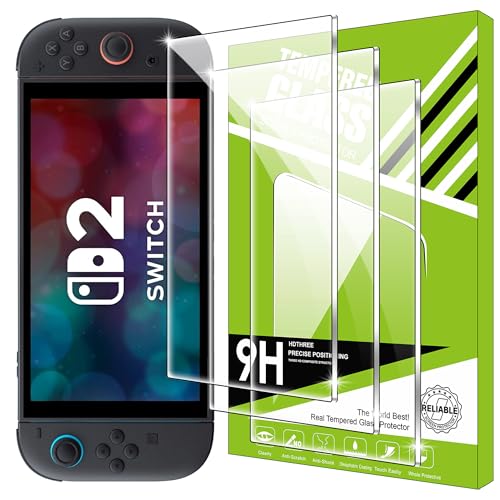 Lemxiee Cristal temperado para NS Switch 2 (2025) 8,0" protetor ecrã [3 peças] HD vidro temperado protetor de ecrã para NS Switch 2