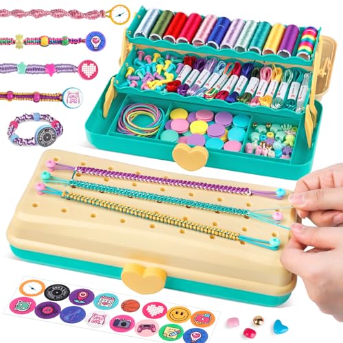 TingingYuli Kit para fazer pulseiras de amizade para meninas, trabalhos manuais para meninos, fabricante de pulseiras de fio DIY, brinquedos para meninas, presentes de Páscoa e aniversário para