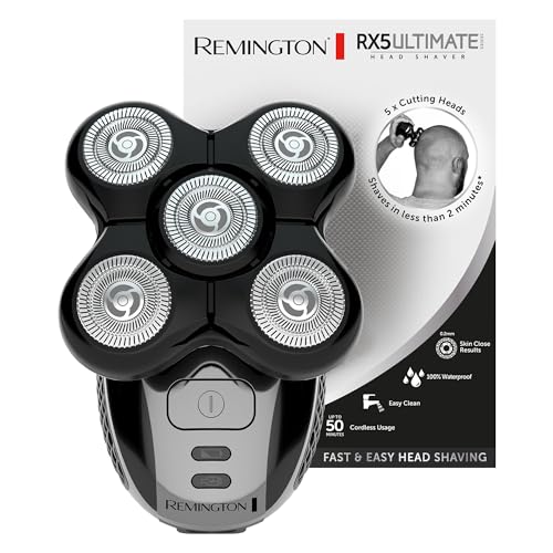 Remington Máquina de barbear cabeça homem 5 cabeças: barbear em 2 min Ultimate Series RX5 apressa até 0,2 mm, autonomia de 50 min, impermeável, lâminas flexíveis, nécessaire de viagem XR1501