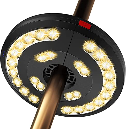 Luzes para guarda-chuvas, Eletorot luz guarda-sol exterior 3 modos de iluminação USB recarregável candeeiro guarda-chuva para piscina, pátio, terraço, jardim e praia