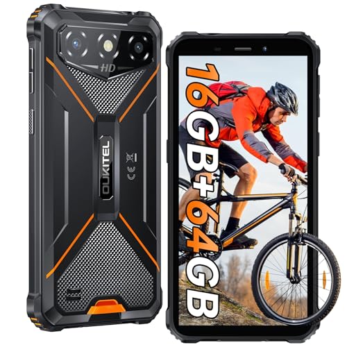 OUKITEL G3 telemóvel inquebrável, 16 GB RAM + 64 GB ROM/TF 1TB móvel resistente, bateria 6300 mAh telemóvel todo-o-terreno, 6,0 '' Smartphone Android 14, câmara 13 MP+5 MP, dual SIM 4G/Face ID/GPS/OTW