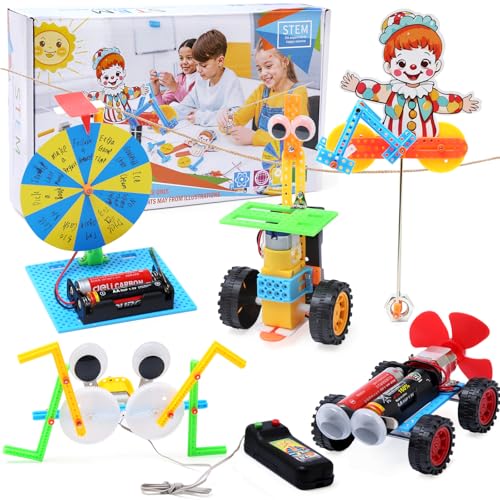 Afufu Jogo de experiências para crianças de 6 a 14 anos, Stem brinquedos kit de ciências, 5 peças circuito elétrico para crianças, construção elétrica jogos educativos, kit elétrico físico presente