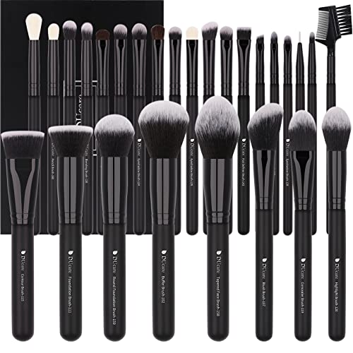 DUcare Conjunto de pincéis de maquilhagem 27 peças profissional pincéis de maquilhagem premium Synthetic pincéis de maquilhagem para rosto e olhos, borbo, contorno corretor, eyeshadow