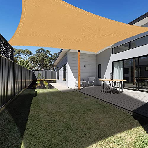 Ankuka Toldo vela de sombra, 3 x 4 m, areia retangular, impermeável, para exterior, 98 % de proteção UV, adequado para jardim, terraço e campismo