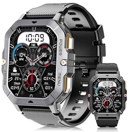 OUKITEL Relógio inteligente para homem, Smartwatch homem, 2,02" Smartwatch com chamadas Bluetooth, 100 modos de desporto, impermeável IP68, monitor de frequência cardíaca e sono, Android iOS