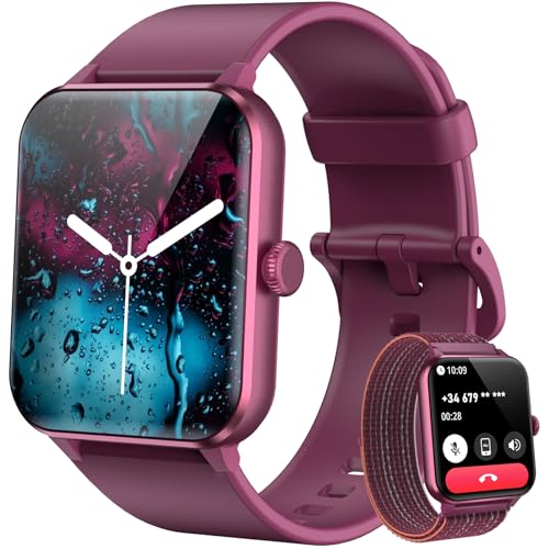 Blackview Relógio inteligente mulher com chamadas Bluetooth, pulso / oxímetro / sono/pedómetro, 1,85" Smartwatch com Whatsapp mensagens, 100 modos desportivos, pulseira atividade para Android iOS