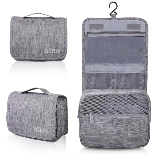 AiQInu Neceser de viagem, impermeável de grande capacidade precisa de maquilhagem, bolsa de higiene com gancho pendente para homem e mulher acessórios de viagem
