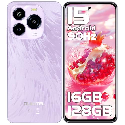 OUKITEL C65 Android 15 Telefones celulares livres, 16 GB + 128 GB/1 TB telemóvel, 6,7" HD+90 Hz móveis, bateria 5150 mAh Smartphone, câmara 50 MP+8 MP, tripla 4G SIM/GPS/Fingerprint. 3-4 Anos ,5 mm