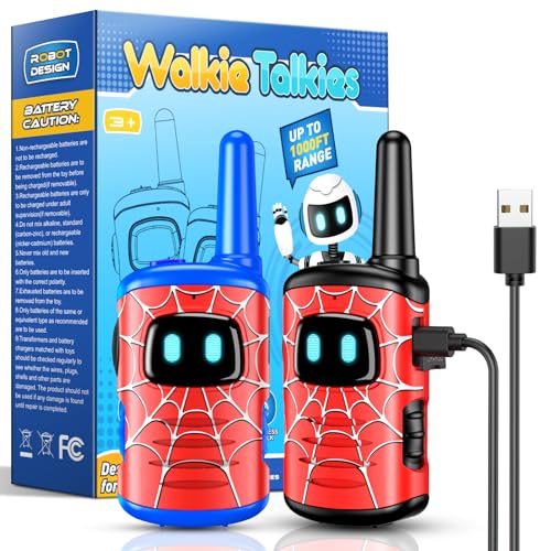 Toyokid Walkie Talkie crianças recarregável, brinquedos para crianças 3 4 5 6 7 8 anos presente criança 3-10 anos jogos crianças 3-10 anos presentes aniversário crianças colégio brinquedos exterior